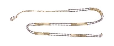 Altın mücevher kemeri beyaz arkaplanda izole edildi