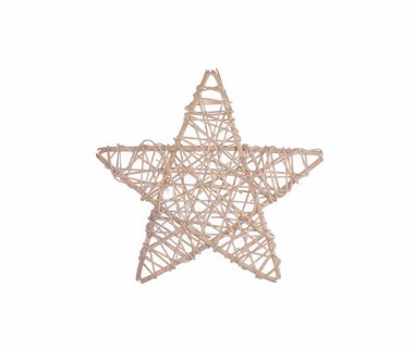 Beyaz arkaplanda saman hasır yıldız izole