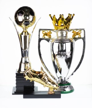 Almaty, Kazakistan, 05 / 26 / 2025: İngiltere Ligi Şampiyonlar Kupası beyaz arka planda izole edildi