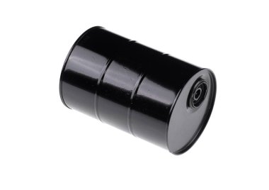 izole beyaz zemin üzerine siyah petrol varil