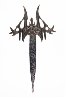 fantezi İskandinav kılıcı beyaz arka planda izole