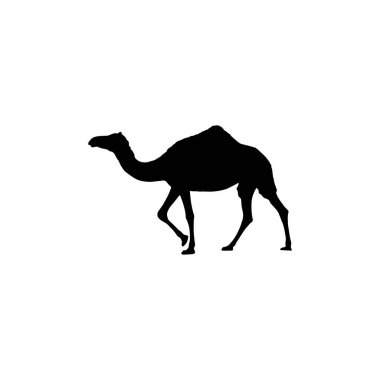Camel icon. Simple style Saudi Arabia travel big sale poster background symbol. Camel brand logo design element. Camel t-shirt printing. Vector for sticker.