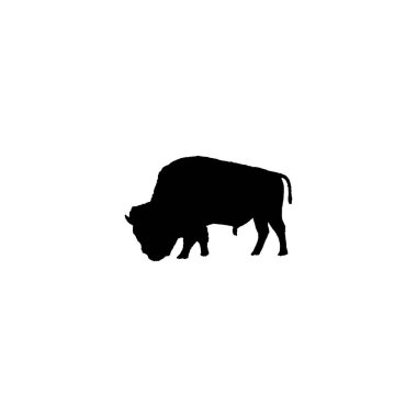Bison icon. Simple style meat restaurant big sale poster background symbol. Bison brand logo design element. Bison t-shirt printing. Vector for sticker.