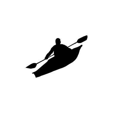 Canoe icon. Simple style canoe travel big sale poster background symbol. Canoe brand logo design element. Canoe t-shirt printing. Vector for sticker.