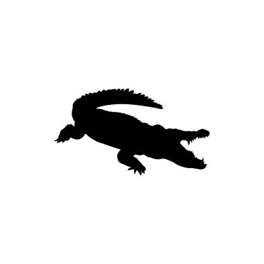 Crocodile icon. Simple style zoology science poster background symbol. Crocodile brand logo design element. Crocodile t-shirt printing. vector for sticker.