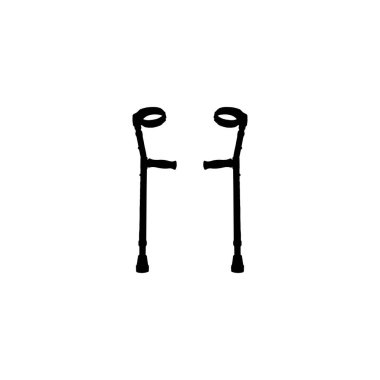 Crutches icon. Simple style support for the disabled poster background symbol. Crutches brand logo design element. Crutches t-shirt printing. vector for sticker.