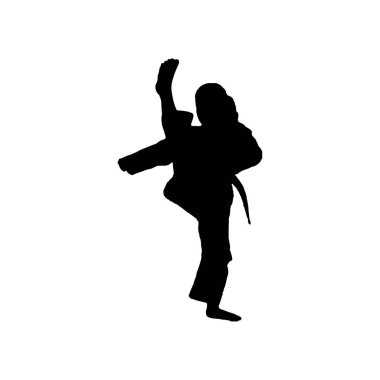 Child karate fighter icon. Simple style child karate training course big sale poster background symbol. Child karate fighter brand logo design element. Child karate fighter t-shirt printing. vector for sticker.