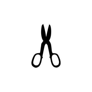 Scissors icon. Simple style barber shop poster background symbol. Scissors brand logo design element. Scissors t-shirt printing. vector for sticker.