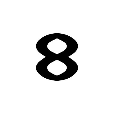 8 icon. Simple style 8 company poster background symbol. 8 brand logo design element. 8 sign. 8 t-shirt printing. Vector for sticker.