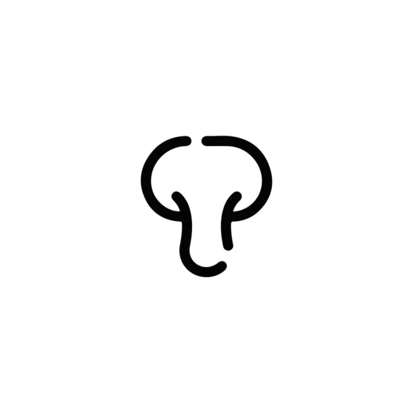 Икона Слона Символ Фонового Изображения Слона Простом Стиле Элемент Дизайна — стоковый вектор