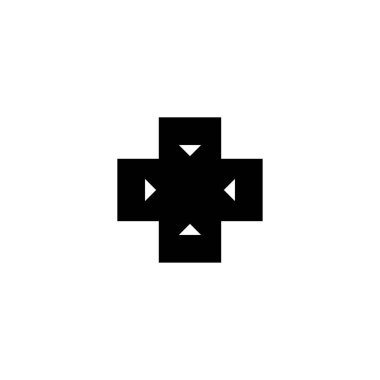 Plus icon. Cross sign. Simple style Christian holiday poster background symbol. Add button. Plus logo design element. Plus t-shirt printing. Vector for sticker.