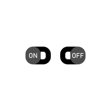 On and off buttons. On and off icons. Simple style poster background symbol. brand logo design element. On and off t-shirt printing. Vector for sticker.