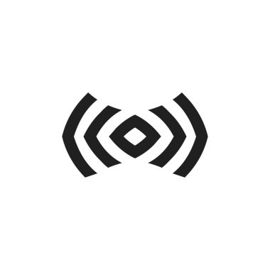 Wireless icon. Simple style data server company poster background symbol. Wireless brand logo design element. Wireless t-shirt printing. Vector for sticker.