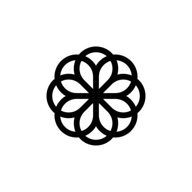 Çakra simgesi. Basit yoga dersleri poster arkaplan sembolü. Çakra marka logo tasarım elementi. Çakra tişört baskısı. Çıkartma için vektör.