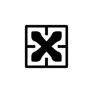 X simgesi. Basit tarz tehlike arkaplan sembolü. X marka logo tasarım elemanı. X-shirt baskısı. Çıkartma için vektör.