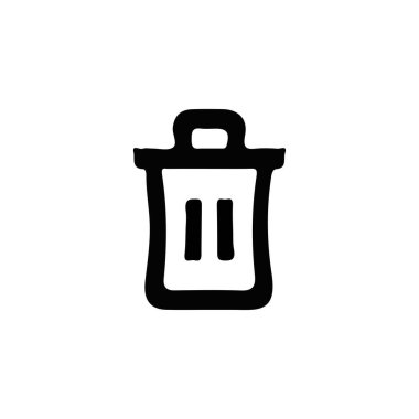 Silme düğmesi. Simgeyi sil. Basit stil geri dönüşüm poster arkaplan sembolü. Marka logo tasarım ögesini sil. Tişört baskısını sil. Çıkartma için vektör.