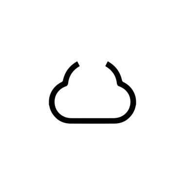 Bulut simgesi. Basit stil web sitesi sürükleme ve bırakma sayfası arkaplan sembolü. Bulut marka logo tasarım elementi. Bulut tişörtü baskısı. Çıkartma için vektör.