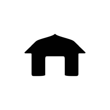 Barn icon. Simple style agriculture support campaign poster background symbol. Barn brand logo design element. Barn t-shirt printing. vector for sticker.