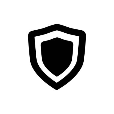 Shield icon. Simple style bank deposit poster background symbol. Shield brand logo design element. Shield t-shirt printing. vector for sticker.