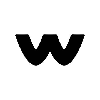 W icon. Simple style W company poster background symbol. W brand logo design element. W t-shirt printing. vector for sticker.