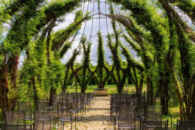 Pappenheim yakınlarındaki bir çayırda söğüt ağaçlarından yapılmış bir kilise.