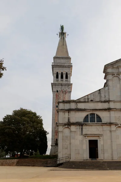 Torre Euphemia Igreja Rovinj Acima Das Ruas Cidade Velha — Fotografia de Stock