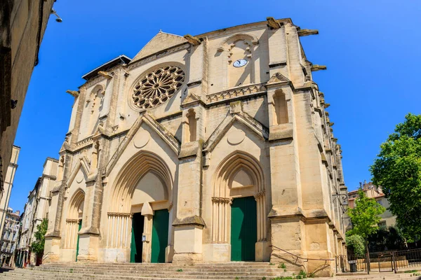 Portal Utama Gereja Glise Saint Roch Montpellier Montpellier Prancis Stok Gambar