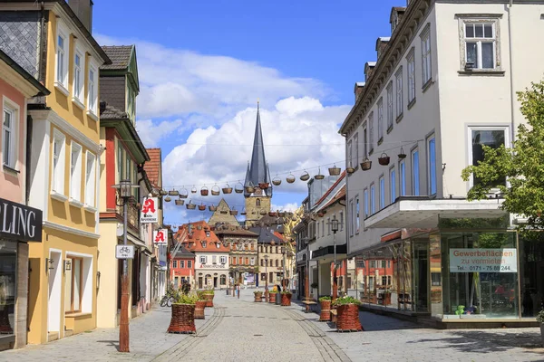 Kota Tua Bersejarah Kota Distrik Lichtenfels Pada Hari Dengan Langit — Stok Foto