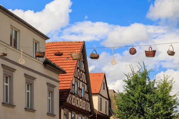 Kota Tua Bersejarah Kota Distrik Lichtenfels Pada Hari Dengan Langit — Stok Foto