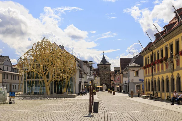 Historické Staré Město Okresního Města Lichtenfels Den Modrou Oblohou Kumulativními — Stock fotografie