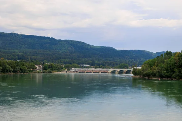 Pembangkit Listrik Sungai Rhine Jerman Dekat Bad Sckingen — Stok Foto