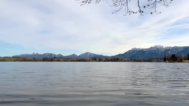 Blick Über Den Staffelsee Bayern Von Uffing Auf Das Gegenüberliegende — Stockvideo