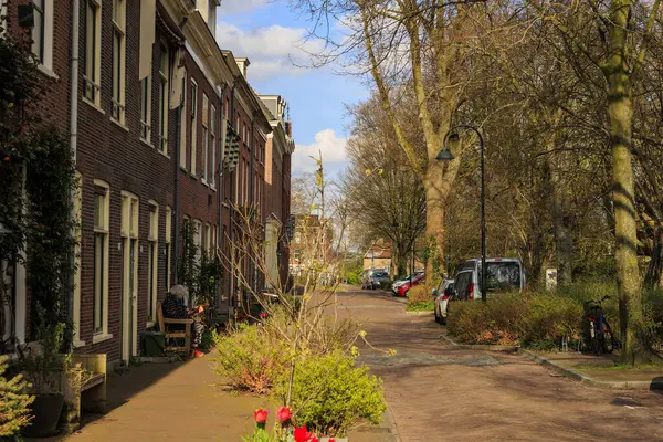 stock image Street in the Dutch city of Delft in spring, Netherlands, Delft, 25.3.2024