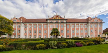 Lakeside and castle garden of the New Castle in the town of Meersburg on Lake Constance in Germany clipart