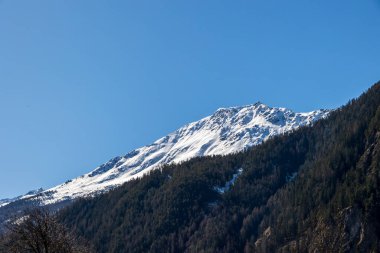 Avusturya 'nın Oetztal vadisinde kar kaplı Pirchkogel dağ sırtı görüldü.