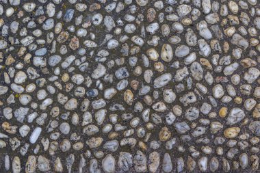 Hafif dekoratif kaldırım taşlarının yakın çekimi, Fransa, Korsika, Bastia, 20 Haziran 2025