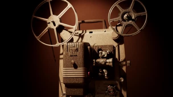 Turning Vintage Film Projector — Stock Video