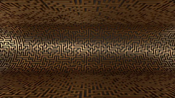 Black White Maze Labyrinth Background Rendered Image — Stockfoto