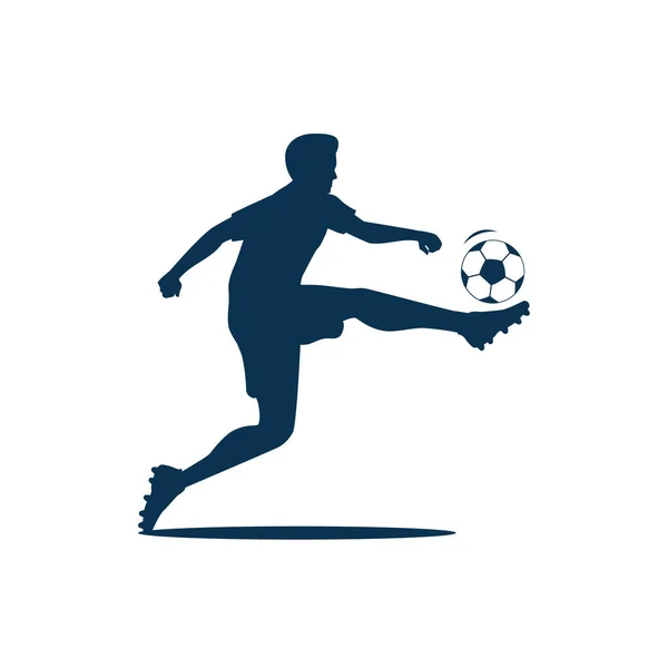Graphique Vectoriel Silhouette Joueur Football Isolé Sur Fond Blanc — Image vectorielle