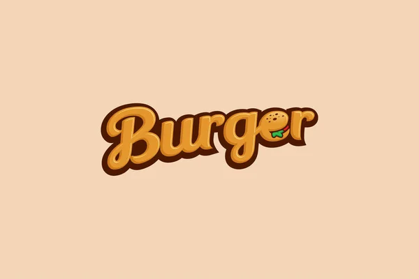 ハンバーガーのような文字Eを変更したシンプルなハンバーガーのロゴ — ストックベクタ