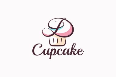 d cupcake logo with a combination of stylist cupcake and letter d for any business, especially for bakeries, cakeries, cafe, etc.
