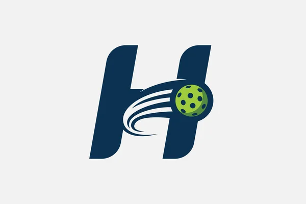 手紙Hと任意のビジネスのための移動ボールの組み合わせでスリボールのロゴは 特にスリの店 スリのトレーニング クラブなど — ストックベクタ