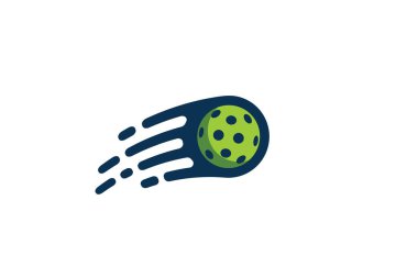 simple pickleball logo with a combination of moving ball and swoosh for any business clipart