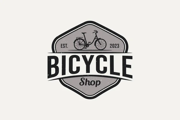 Логотип Магазина Велосипедов Винтажном Стиле Любого Бизнеса — стоковый вектор