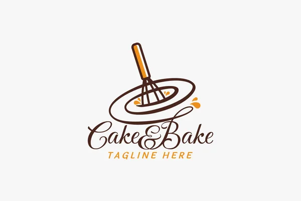 Kuchen Und Backen Logo Mit Einer Kombination Aus Einem Schönen — Stockvektor