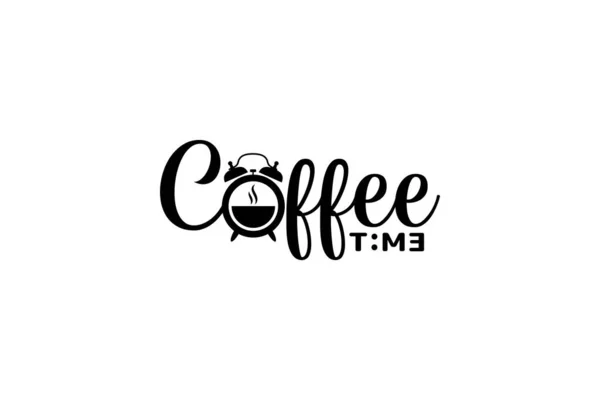 Czas Kawy Literowanie Kombinacją Filiżanki Kawy Alarmu Piękne Litery Nadaje — Wektor stockowy