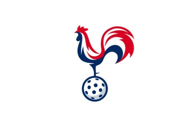 Top kombinasyonlu yankesicilik logosu. Pickleball kulübü, turnuva, antrenman vesaire için Galyalı horoz..