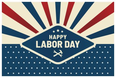 Kutlama, tebrik kartı, afiş, poster vs. için mutlu çalışma günü vektör grafiği.