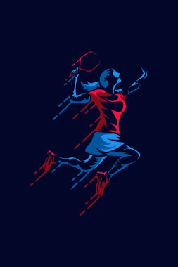 Yankesicilik oynayan kadın silueti. Posterler, logolar, tişörtler vs. için harika..