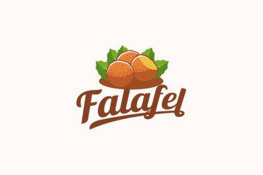 Ortadoğu restoranları, kafeler, yemek kamyonları vs. için harika harfleri olan falafel logosu..